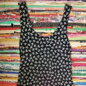 90s/early 2000s floral black/white summer dress